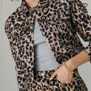 Reformation Cora Leopard Jean Jacket
